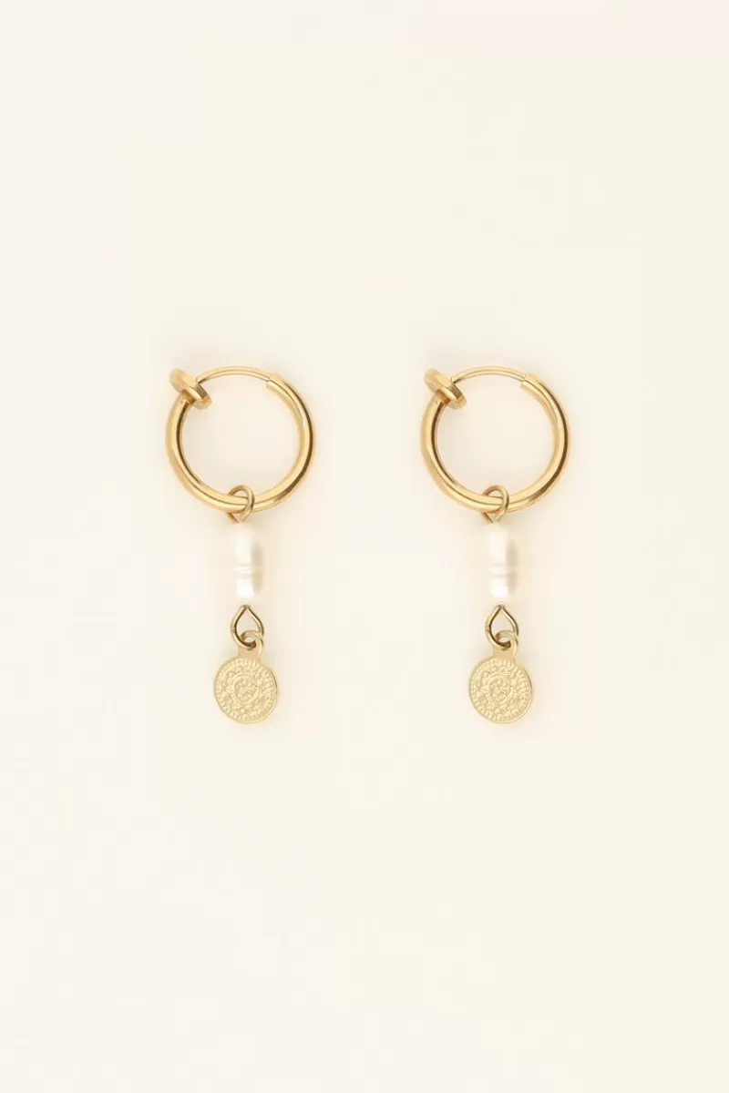 My Jewellery Boucles D’oreilles à Clip à Perle Et Médaillon