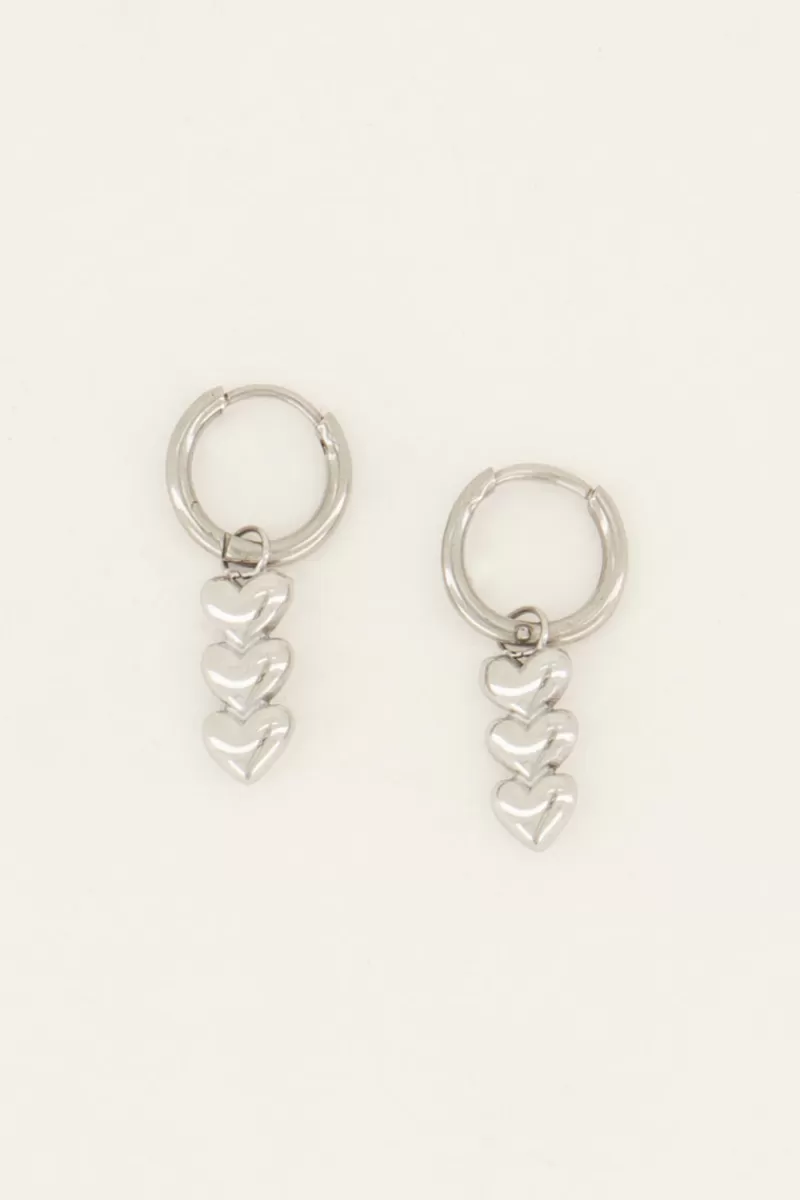 My Jewellery Boucles D’oreilles à Trois Cœurs