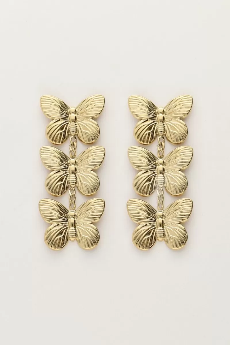 My Jewellery Boucles D'oreilles Avec 3 Papillons