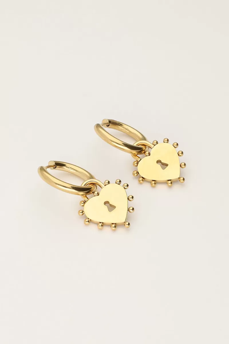 My Jewellery Boucles D'oreilles Avec Cadenas En Cœur