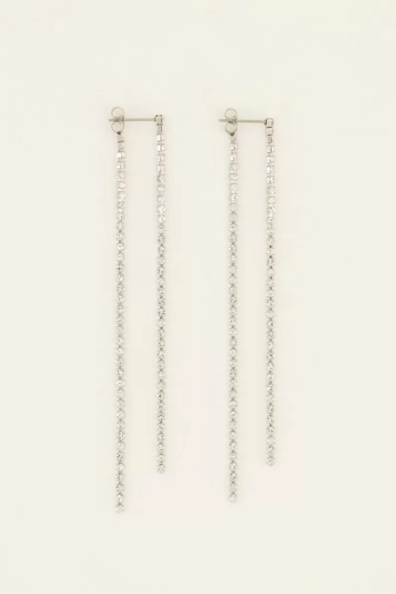 My Jewellery Boucles D’oreilles Avec Cordons De Pierres En Strass