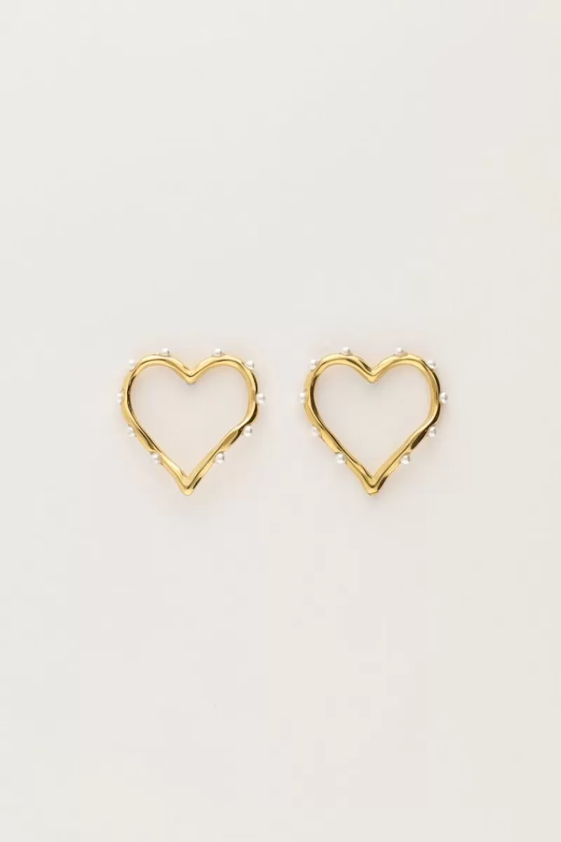 My Jewellery Boucles D'oreilles Avec Cœur Ouvert Et Perles
