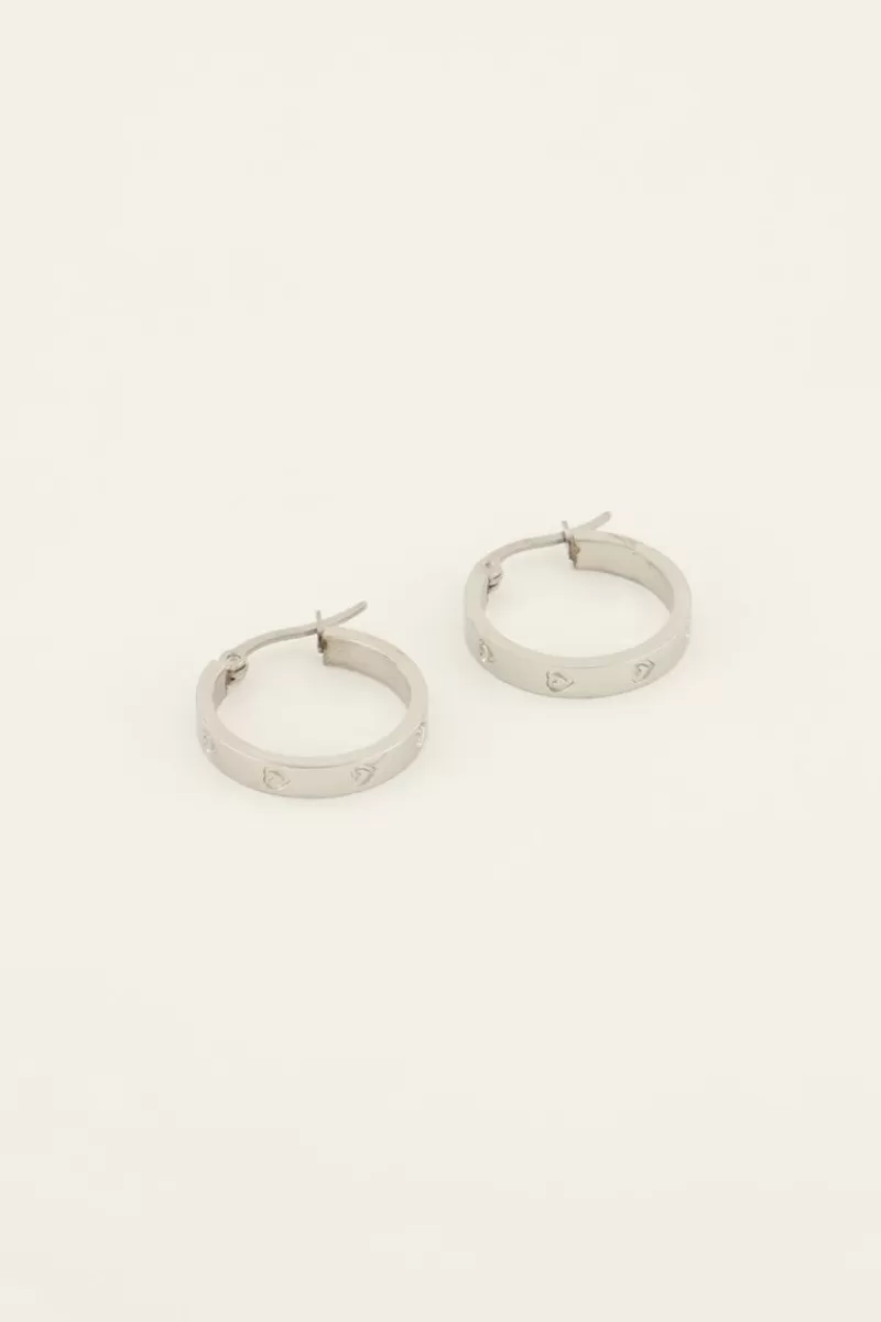 My Jewellery Boucles D’oreilles Avec Cœurs Gravés