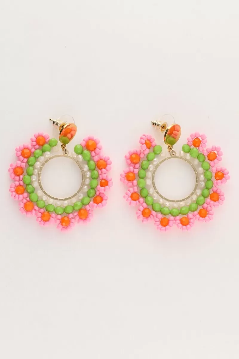 My Jewellery Boucles D'oreilles Avec Fleurs Roses