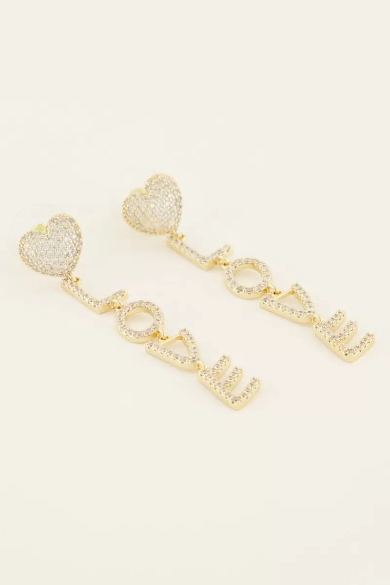 My Jewellery Boucles D’oreilles Avec Lettres Love Et Strass