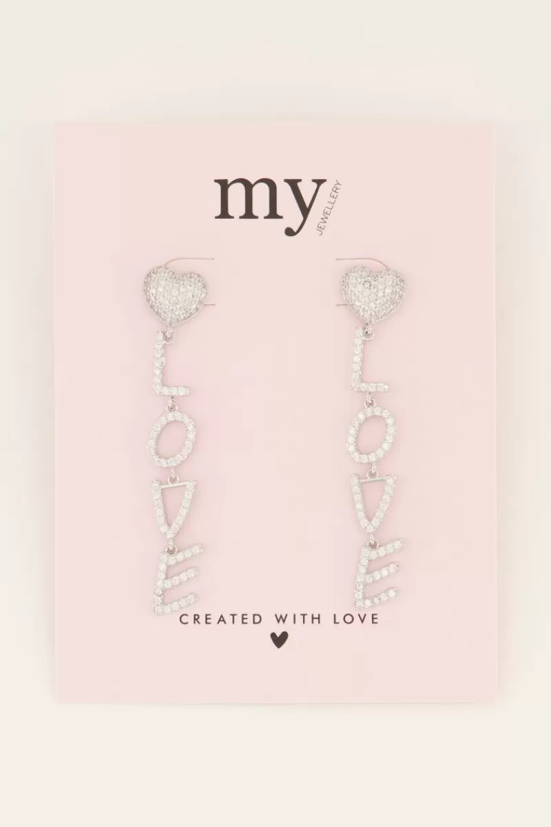 My Jewellery Boucles D’oreilles Avec Lettres Love Et Strass