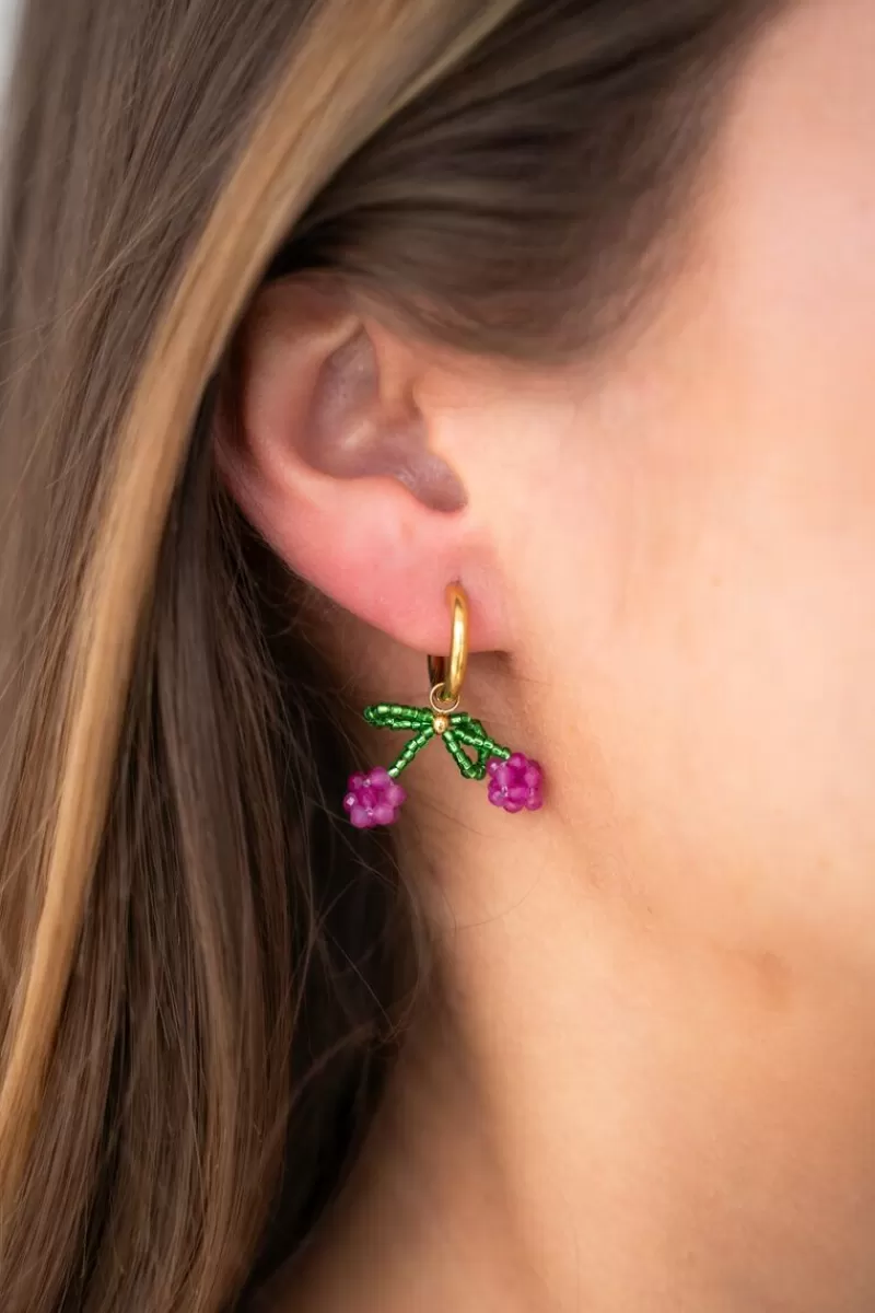 My Jewellery Boucles D'oreilles Avec Perles Cerise