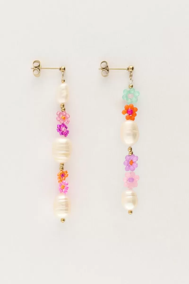 My Jewellery Boucles D'oreilles Avec Perles Et Fleurs