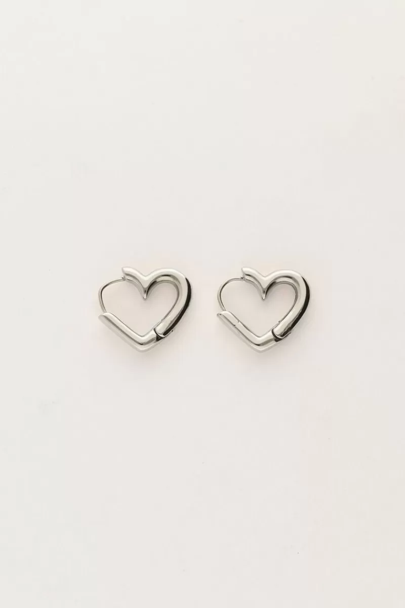 My Jewellery Boucles D'oreilles Avec Petit Cœur Ouvert