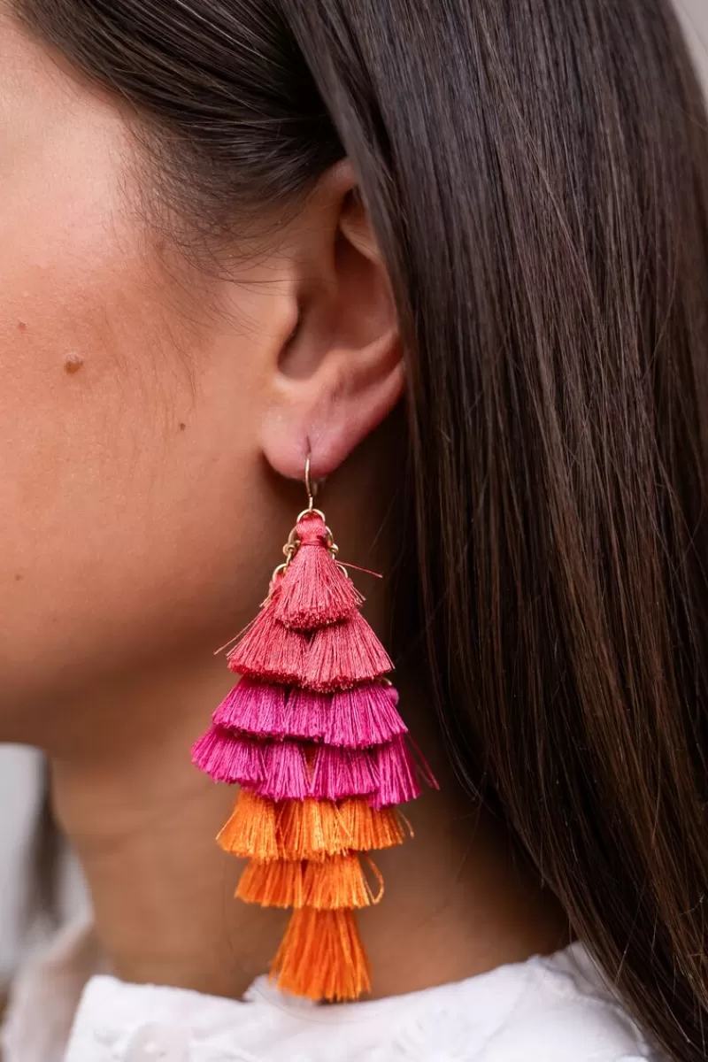 My Jewellery Boucles D'oreilles Avec Pompons Colorés