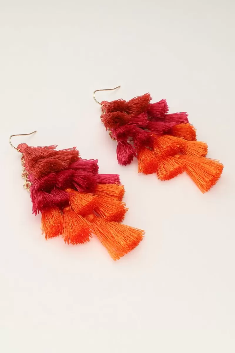 My Jewellery Boucles D'oreilles Avec Pompons Colorés