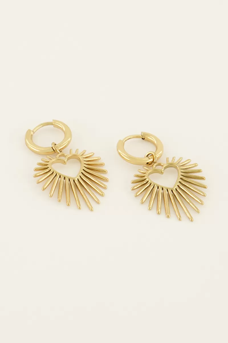 My Jewellery Boucles D’oreilles Avec Rayon De Soleil En Cœur