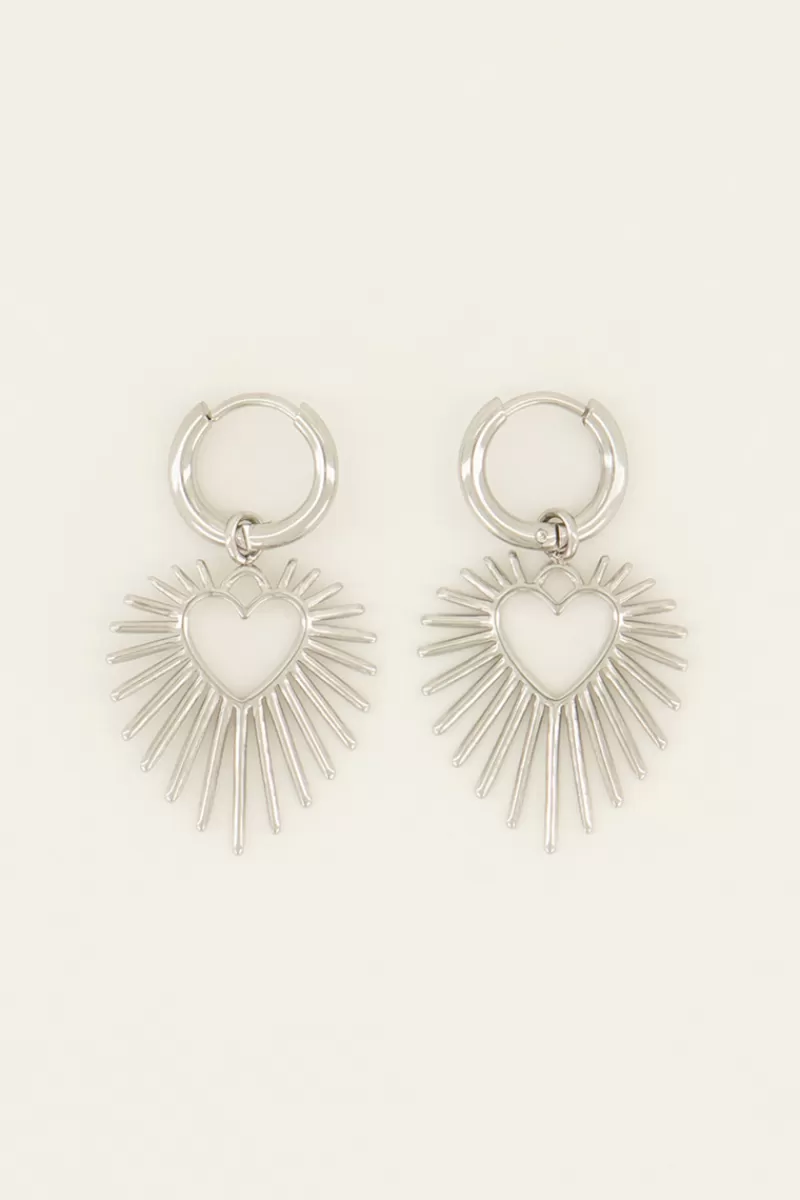 My Jewellery Boucles D’oreilles Avec Rayon De Soleil En Cœur