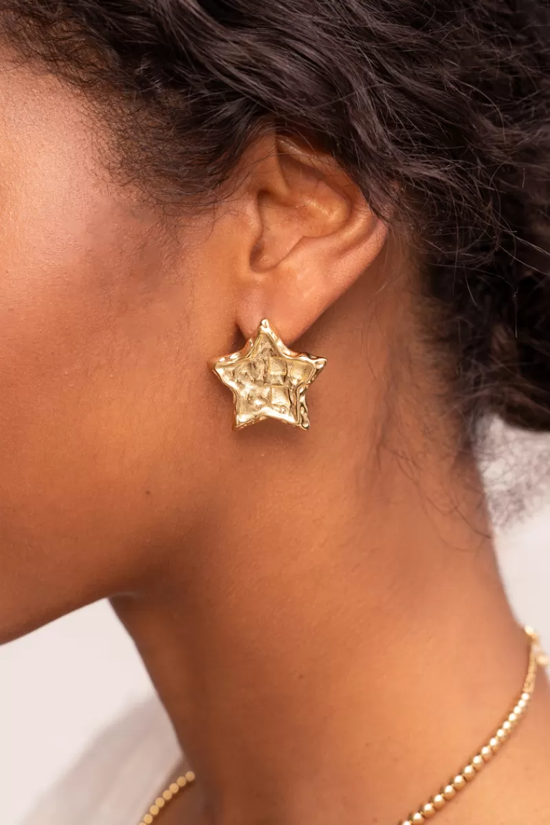 My Jewellery Boucles D'oreilles Avec étoile "martelée"