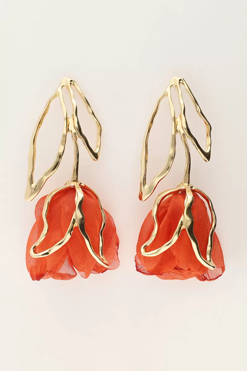 My Jewellery Boucles D'oreilles Avec Tulipe Orange