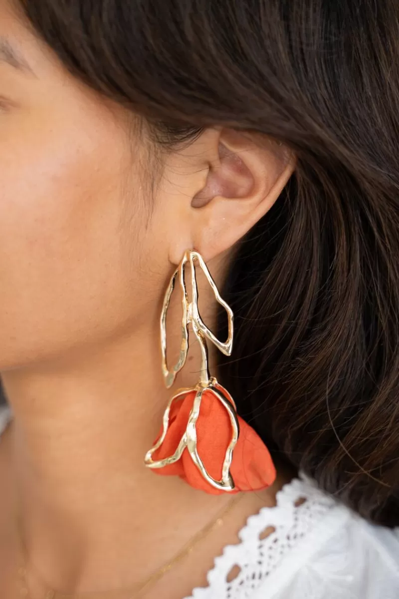My Jewellery Boucles D'oreilles Avec Tulipe Orange