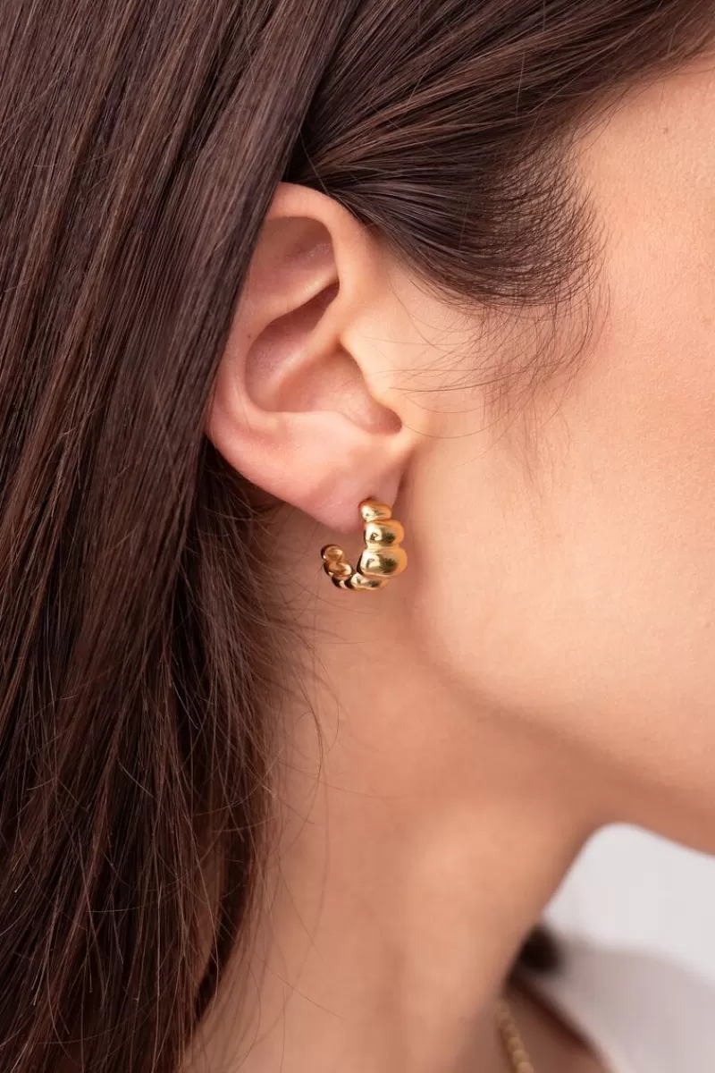 My Jewellery Boucles D'oreilles Bold Avec Bulle Rayée