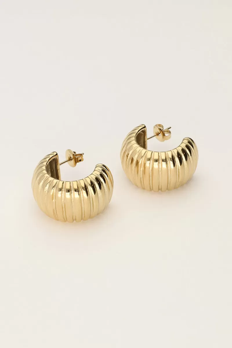 My Jewellery Boucles D'oreilles Bold Avec Nervures
