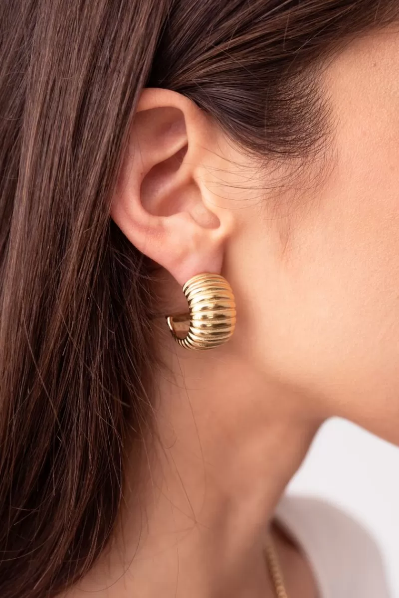 My Jewellery Boucles D'oreilles Bold Avec Nervures