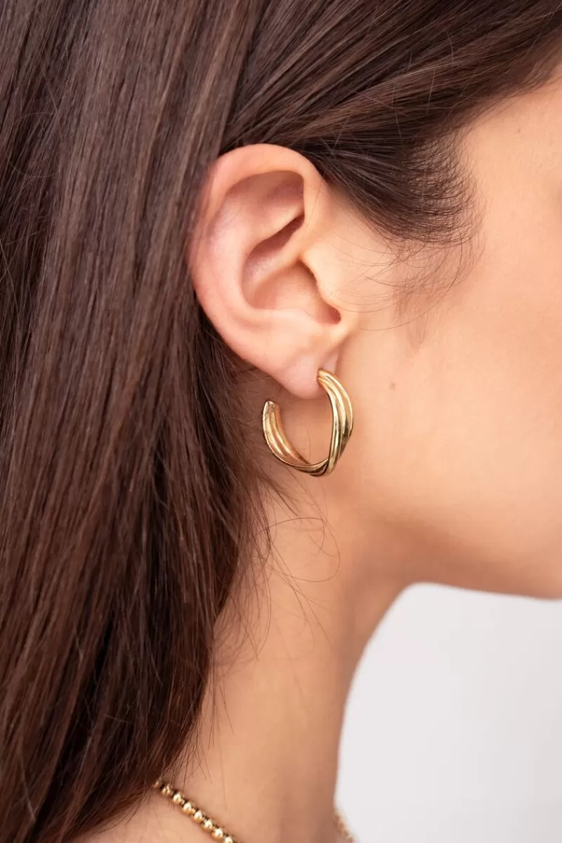 My Jewellery Boucles D'oreilles Bold Avec Triple Torsade