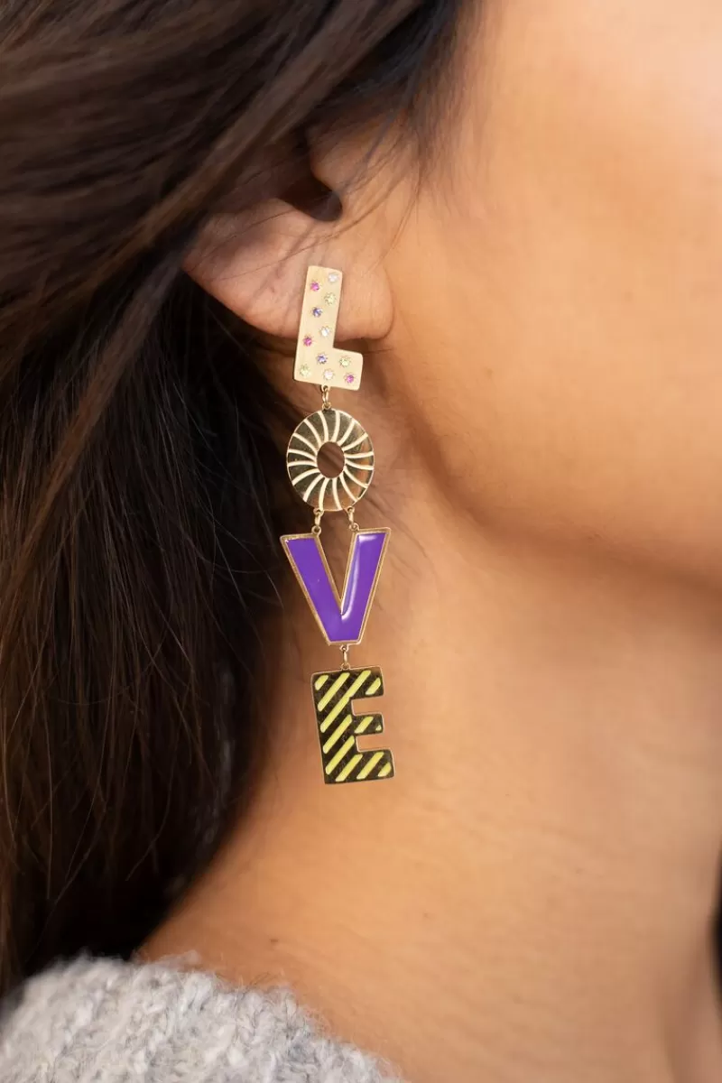 My Jewellery Boucles D'oreilles Candy Love Violettes