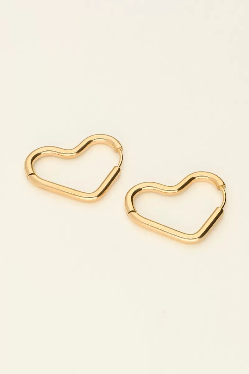 My Jewellery Boucles D'oreilles Créoles Cœur Ouvert