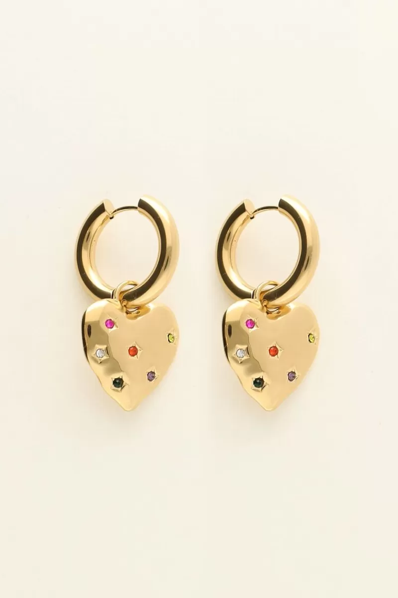 My Jewellery Boucles D'oreilles Cœur & Pierres Colorées Universe