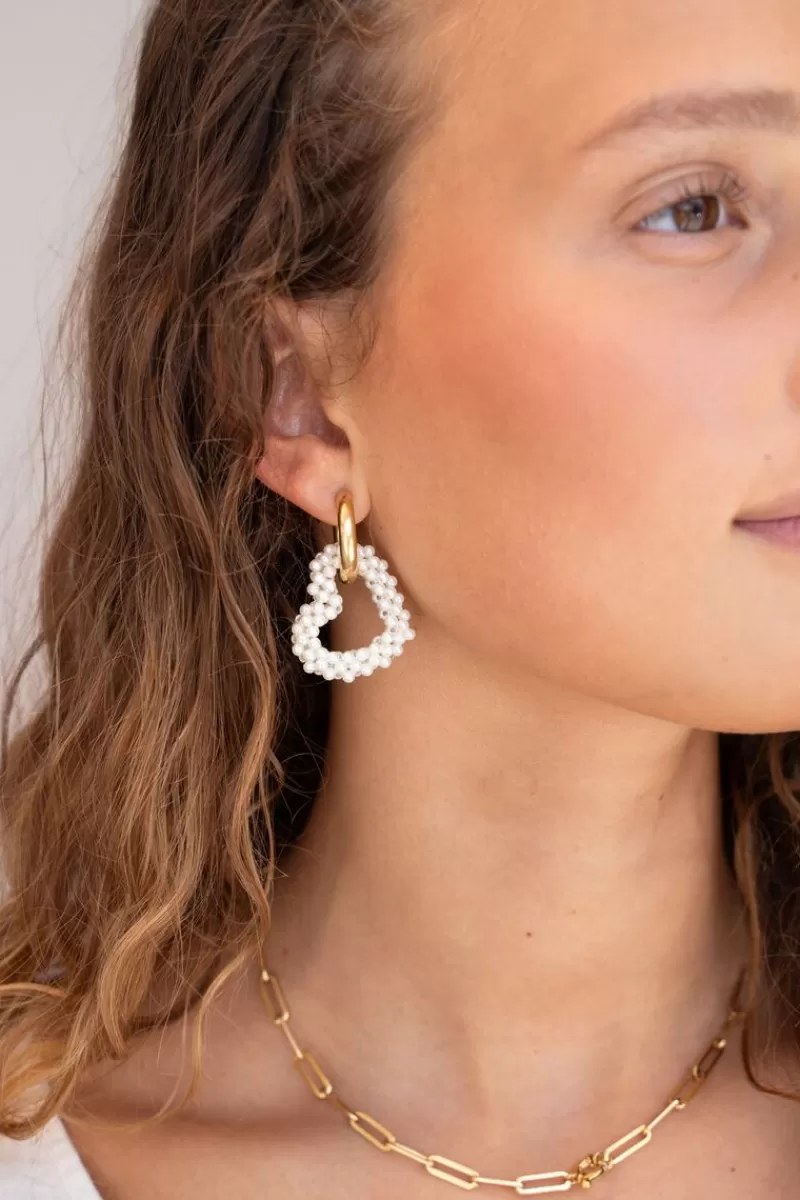 My Jewellery Boucles D'oreilles Cœur Avec Perles