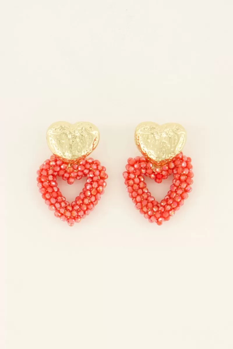 My Jewellery Boucles D'oreilles Cœurs à Bouton Doré Tendance