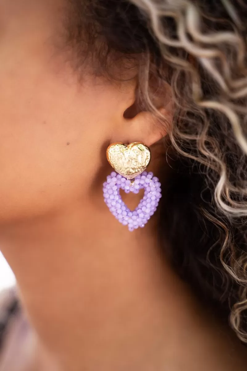 My Jewellery Boucles D'oreilles Cœurs à Bouton Doré Tendance