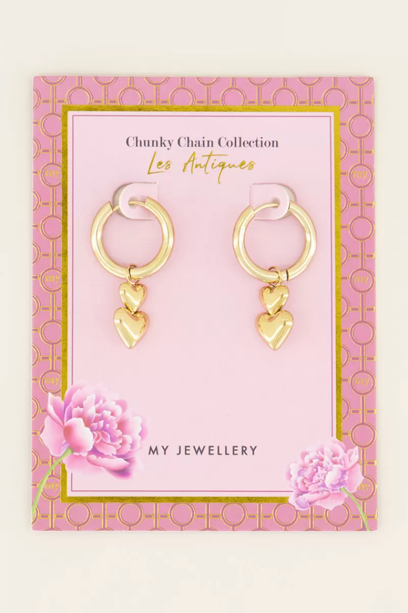 My Jewellery Boucles D’oreilles Double Cœur