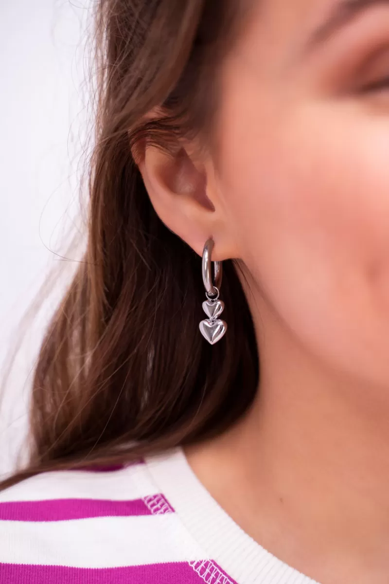 My Jewellery Boucles D’oreilles Double Cœur