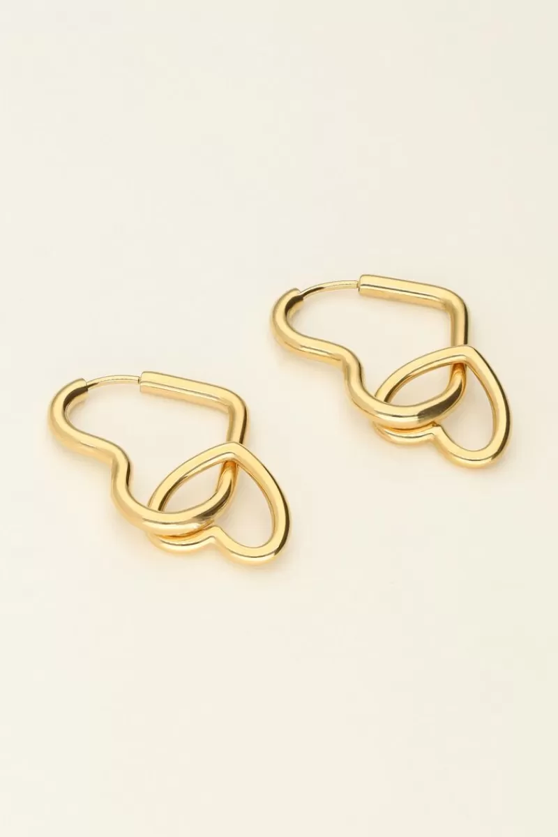 My Jewellery Boucles D'oreilles Double Cœur Universe