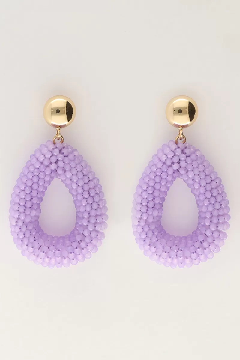 My Jewellery Boucles D'oreilles Lilas Avec Pierres