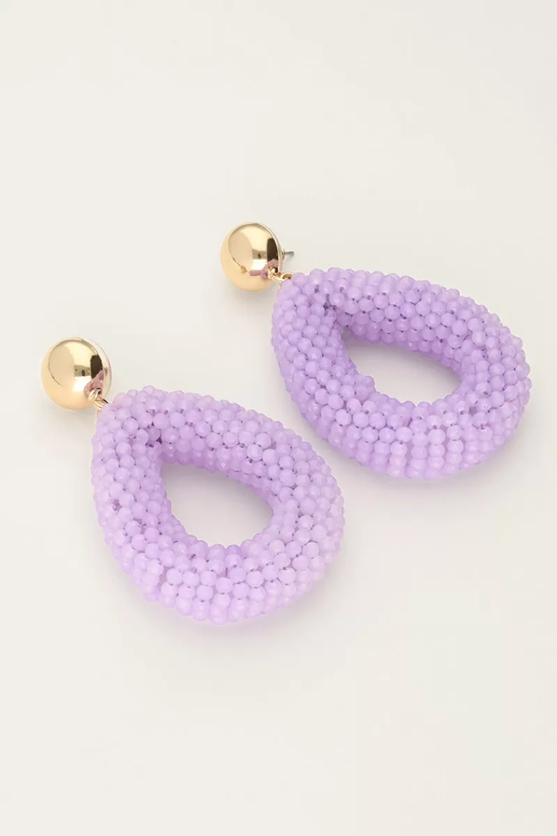 My Jewellery Boucles D'oreilles Lilas Avec Pierres