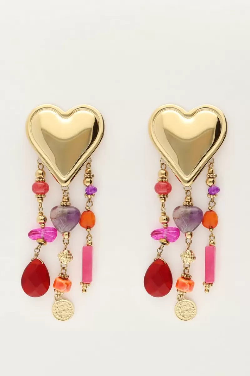 My Jewellery Boucles D'oreilles Multicolores Avec Cœurs
