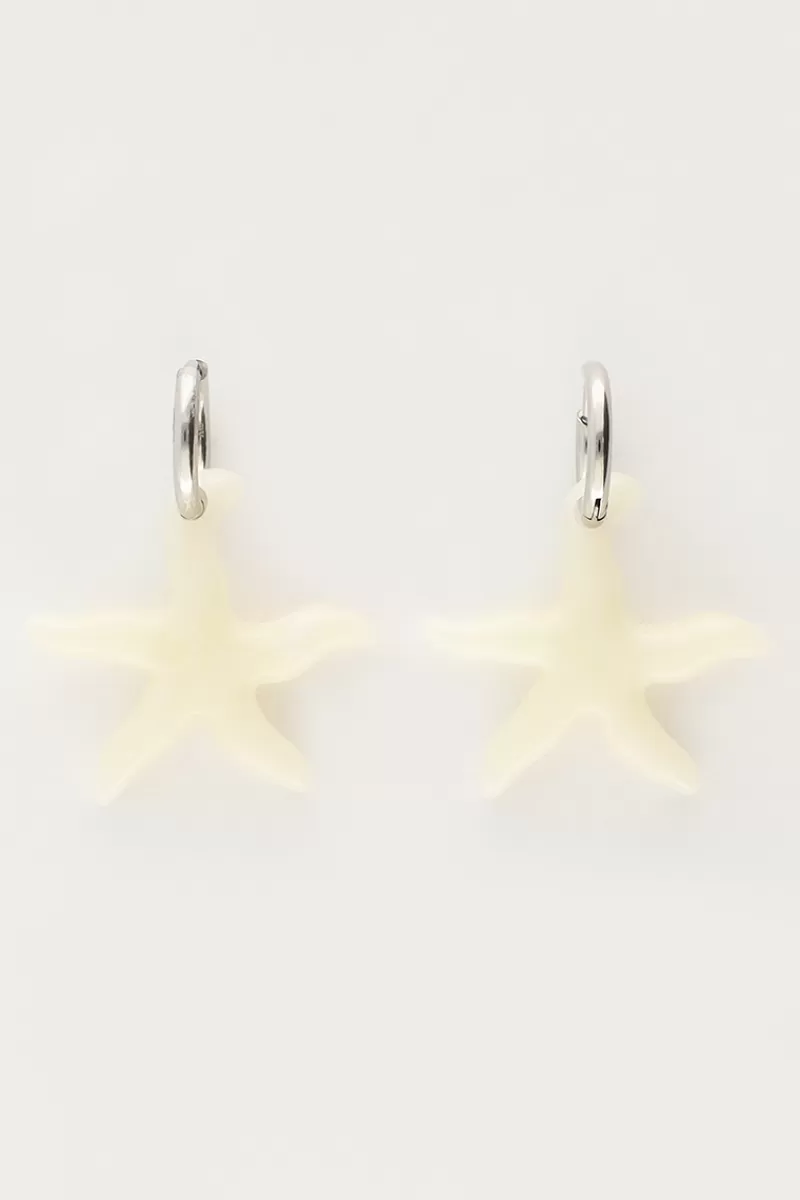 My Jewellery Boucles D'oreilles Océan Avec Mini étoile De Mer Beige