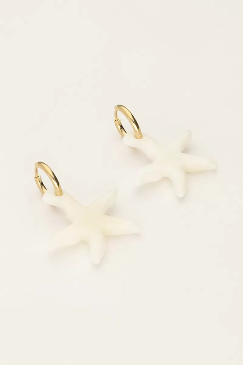 My Jewellery Boucles D'oreilles Océan Avec Mini étoile De Mer Beige