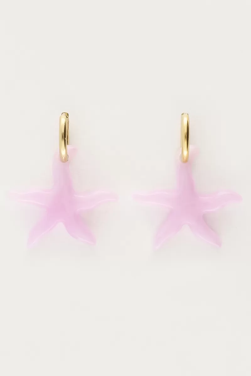 My Jewellery Boucles D'oreilles Océan Avec Petite étoile De Mer Lilas
