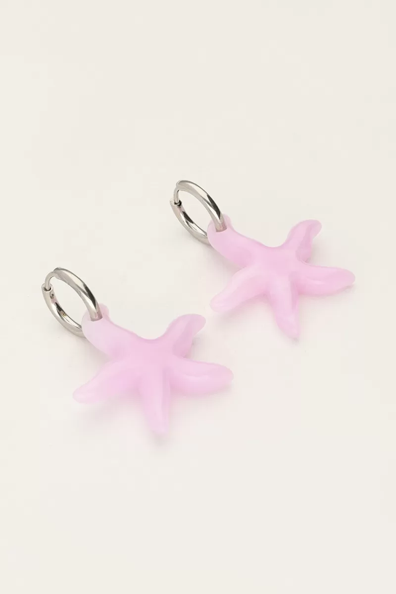 My Jewellery Boucles D'oreilles Océan Avec Petite étoile De Mer Lilas