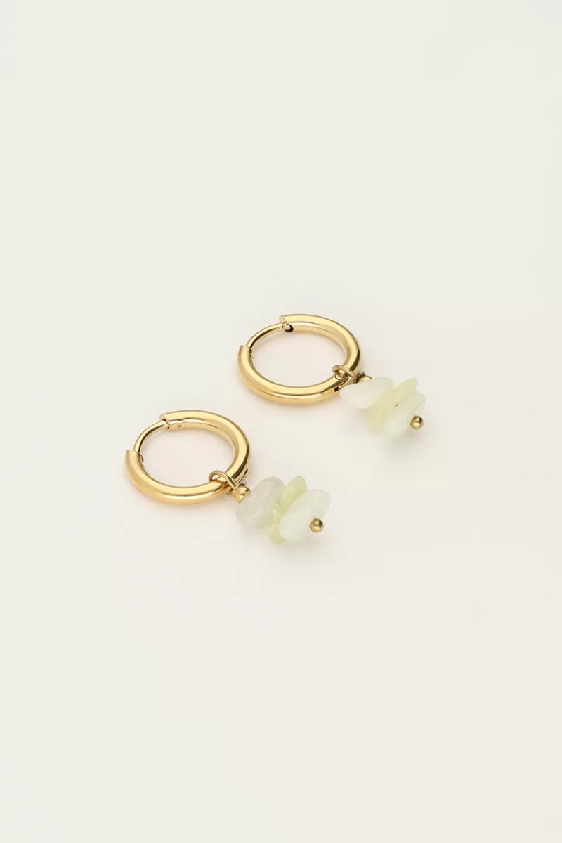 My Jewellery Boucles D'oreilles Océan Avec Pierres Vert Menthe