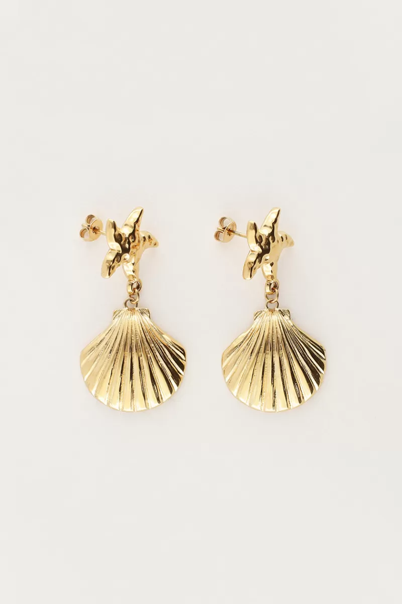 My Jewellery Boucles D'oreilles Océan Avec étoile De Mer Et Coquillage