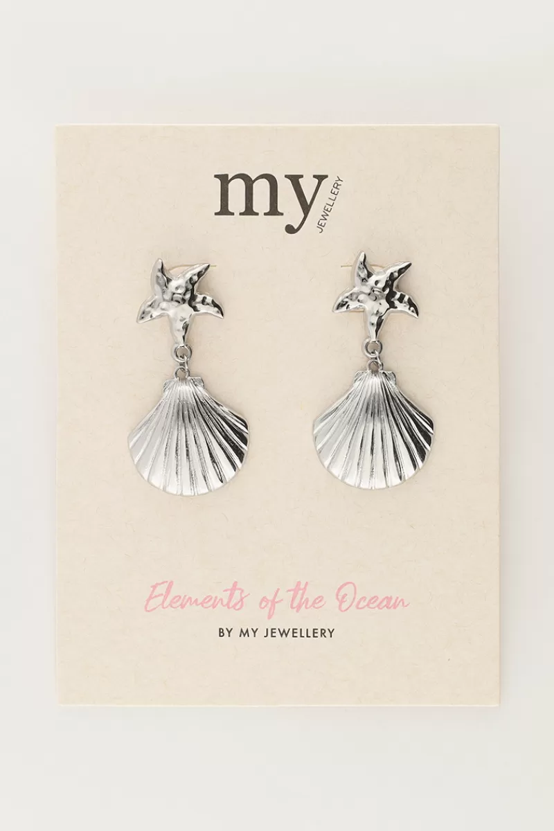 My Jewellery Boucles D'oreilles Océan Avec étoile De Mer Et Coquillage