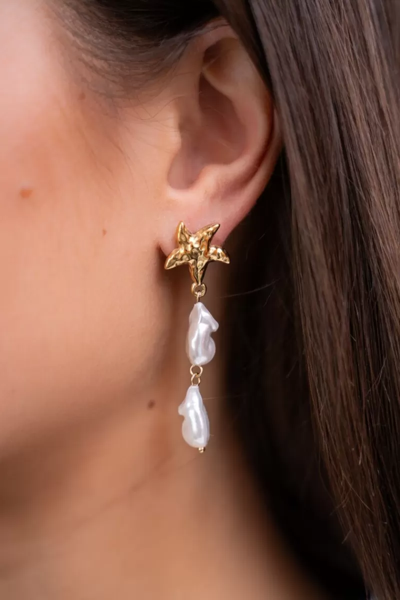 My Jewellery Boucles D'oreilles Océan Avec étoiles De Mer Et Perles