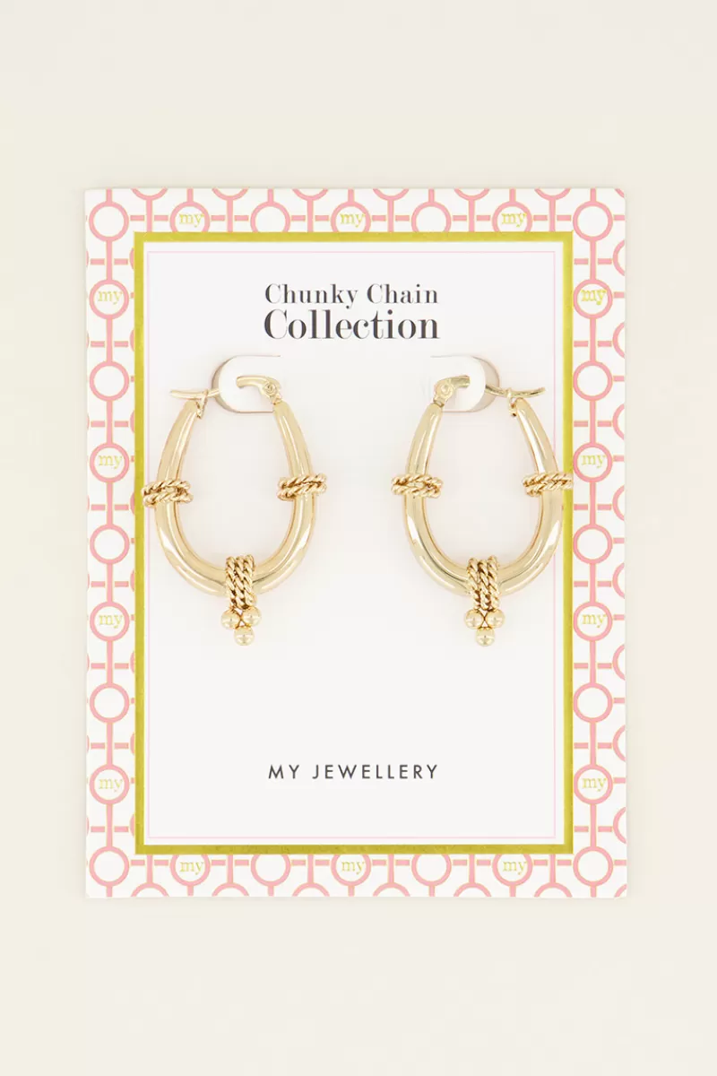 My Jewellery Boucles D’oreilles Ovales Avec Chaîne