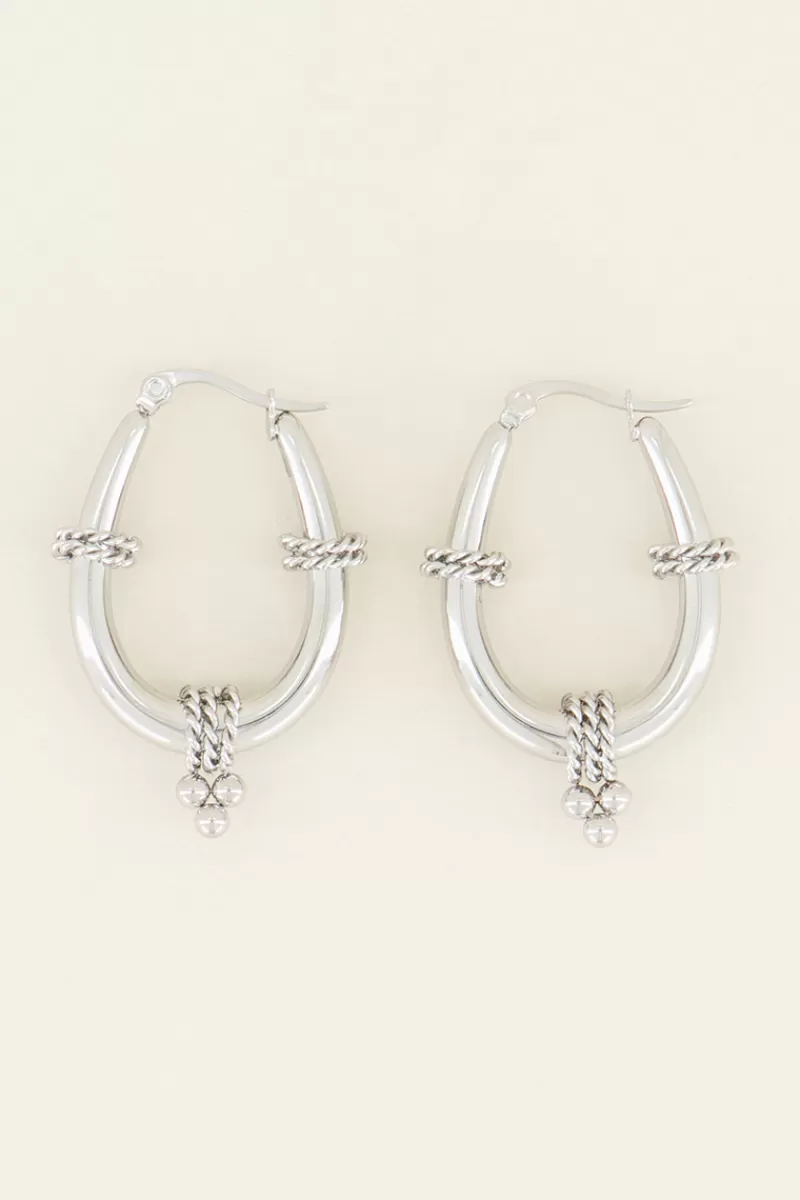 My Jewellery Boucles D’oreilles Ovales Avec Chaîne
