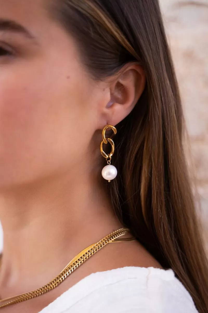 My Jewellery Boucles D’oreilles Pendantes Chaîne Et Perle