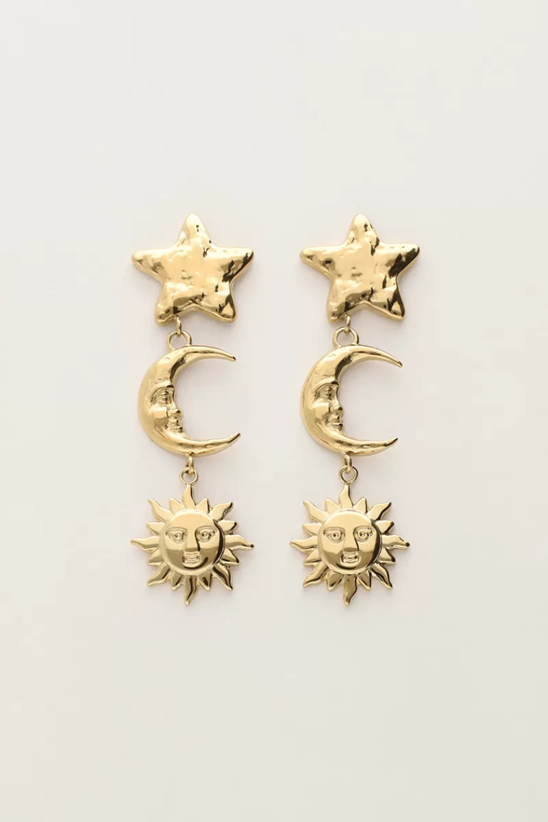 My Jewellery Boucles D'oreilles Pendantes Starry Avec étoile Et Soleil
