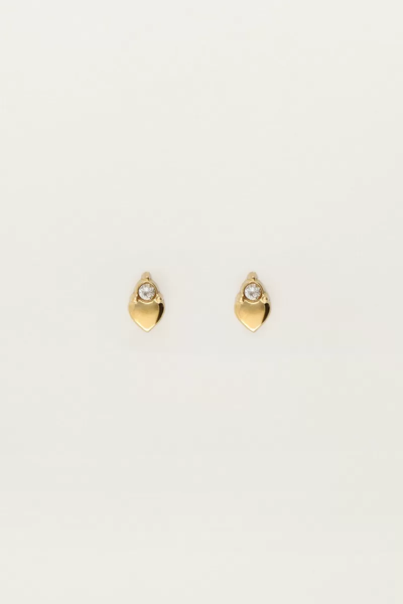 My Jewellery Boucles D'oreilles Puces Cœur Avec Strass