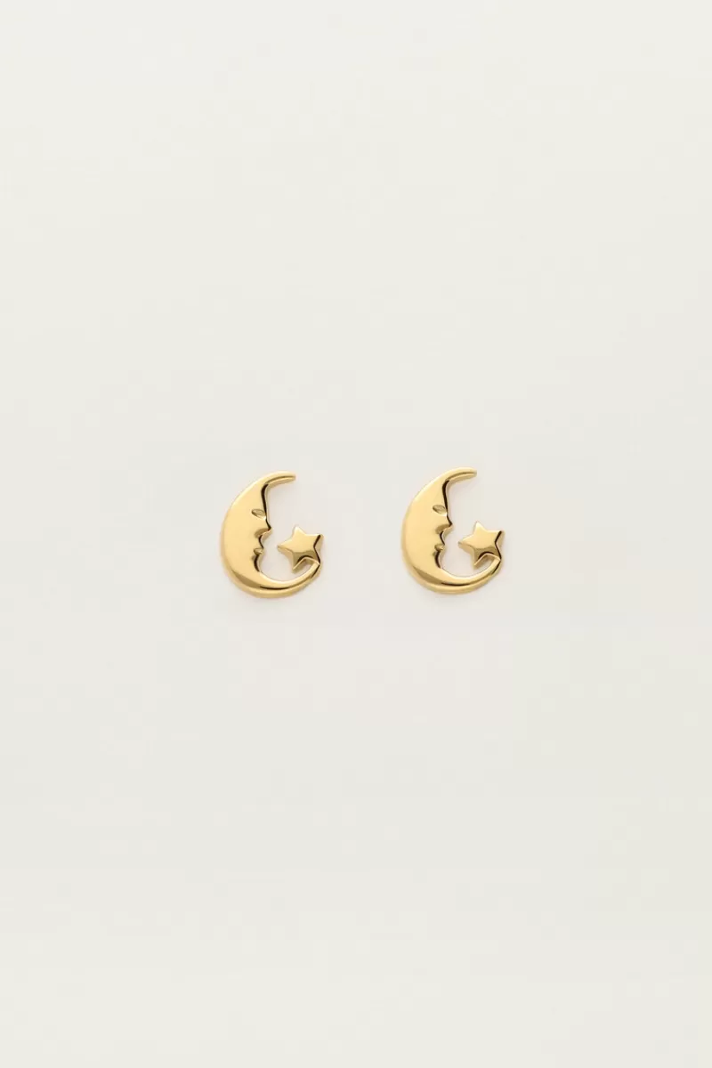 My Jewellery Boucles D'oreilles Puces Lune Et étoile
